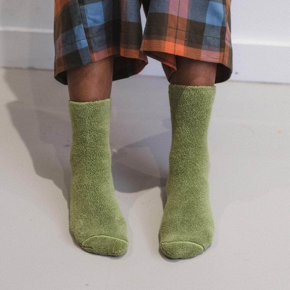 Baserange Buckle Overankle Socks Cotton French Terry Mun Green Grass 36-39 6-9